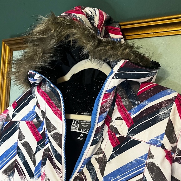 Ride Malibu Snowboard Jacket, Girls Youth Medium (10-12), Chevron Print - Picture 2 of 9